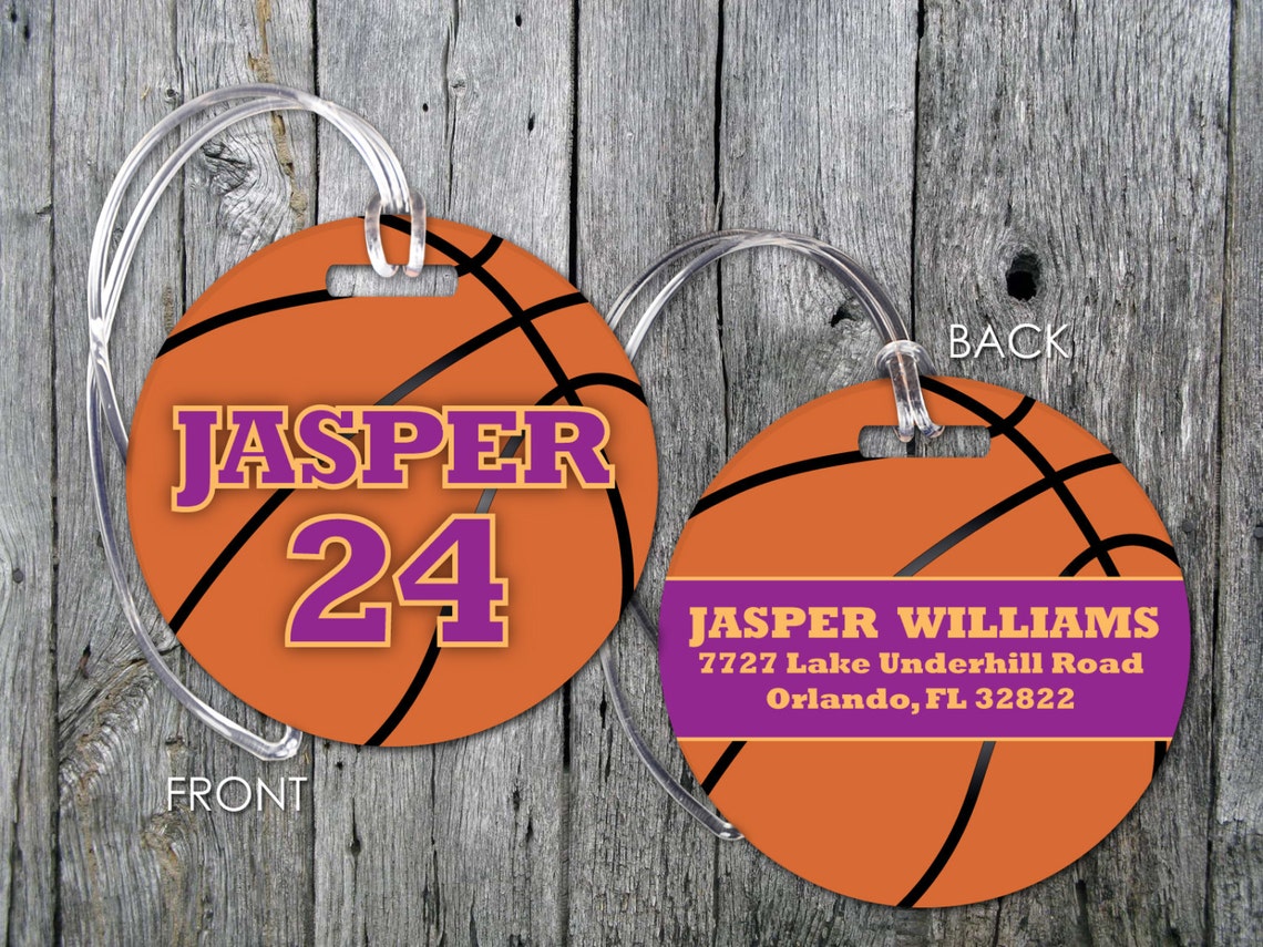 Basketball Bag Tag Personalized Basketball Bag Tag Etsy
