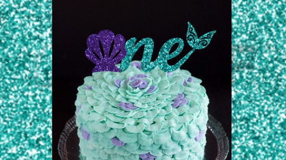 Mermaid Cake Topper Mermaid Theme Party Cake Topper First Etsy
