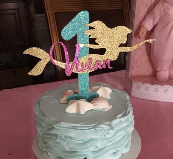 Cuisine Arts De La Table Sirene Personnalisee Paillettes Cake Topper Sirene Fete Anniversaire Personnalise Nom Age Maison Pokupec Hr