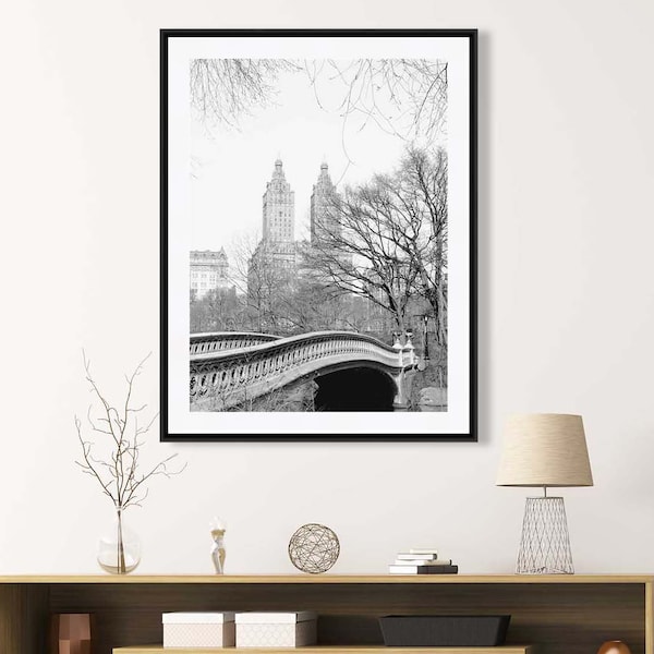 Central Park Photography, Bow Bridge NYC Print, New York City Print, NYC Art, Black and White Fine Art Photography