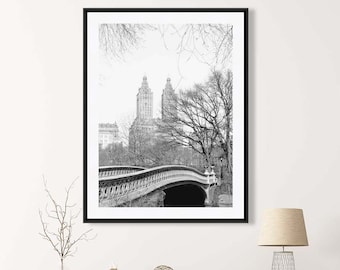 Central Park Photography, Bow Bridge NYC Print, New York City Print, NYC Art, Black and White Fine Art Photography