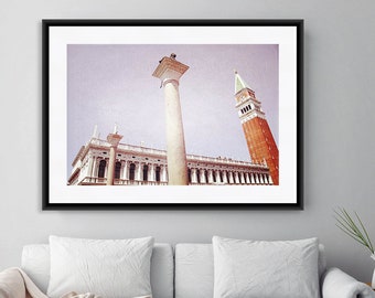 Venice Photography, Piazza San Marco, St Mark's Square, Venice Italy Art, Architecture Print, Beige, Lavender