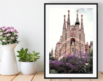 Barcelona Photography, Sagrada Familia, Gaudi Art, Barcelona Print, Beige Home Wall Decor