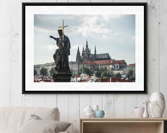 Prague Print, Prague Castle, Prague Gift, Gothic Architecture, Travel Print