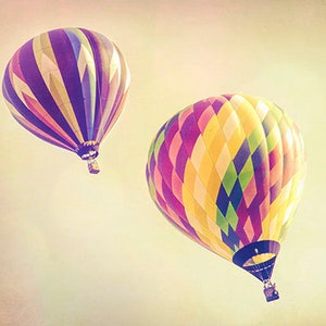 Nursery Wall Art, Balloon Wall Art, Nursery Print, Balloon Print, Gender-neutral Print, Beige, Purple, Yellow, Pink