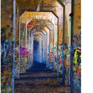 Graffiti Art Canvas, Graffiti Wall Art Print, Urban Art, Colorful Wall Art, Street Art, Gold, Blue, Red, Brown, Home Decor