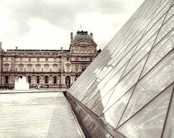 Paris Print, Louvre, French Decor, Paris Photography, Travel Photography,  Neutral Wall Art