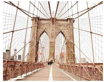 Pont de Brooklyn Print, New York City Print, Art du pont de Brooklyn, New York Wall Art, impression de New York