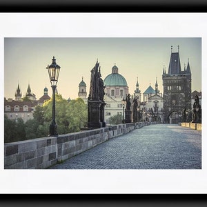 Prague Print, Prague Photography, Gothic Home Decor, Karlův Most, Travel Print, Living Room Wall Art