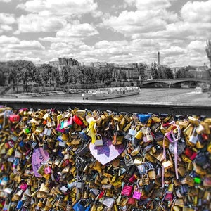 Paris Print, Love Locks, Paris Photography, Love Locks Bridge Paris, Pont des Arts, Valentine&#39;s Gift