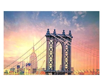 New York City Print, Empire State Print, Brooklyn Photography, NYC Wall Art, NYC Print, Manhattan Bridge