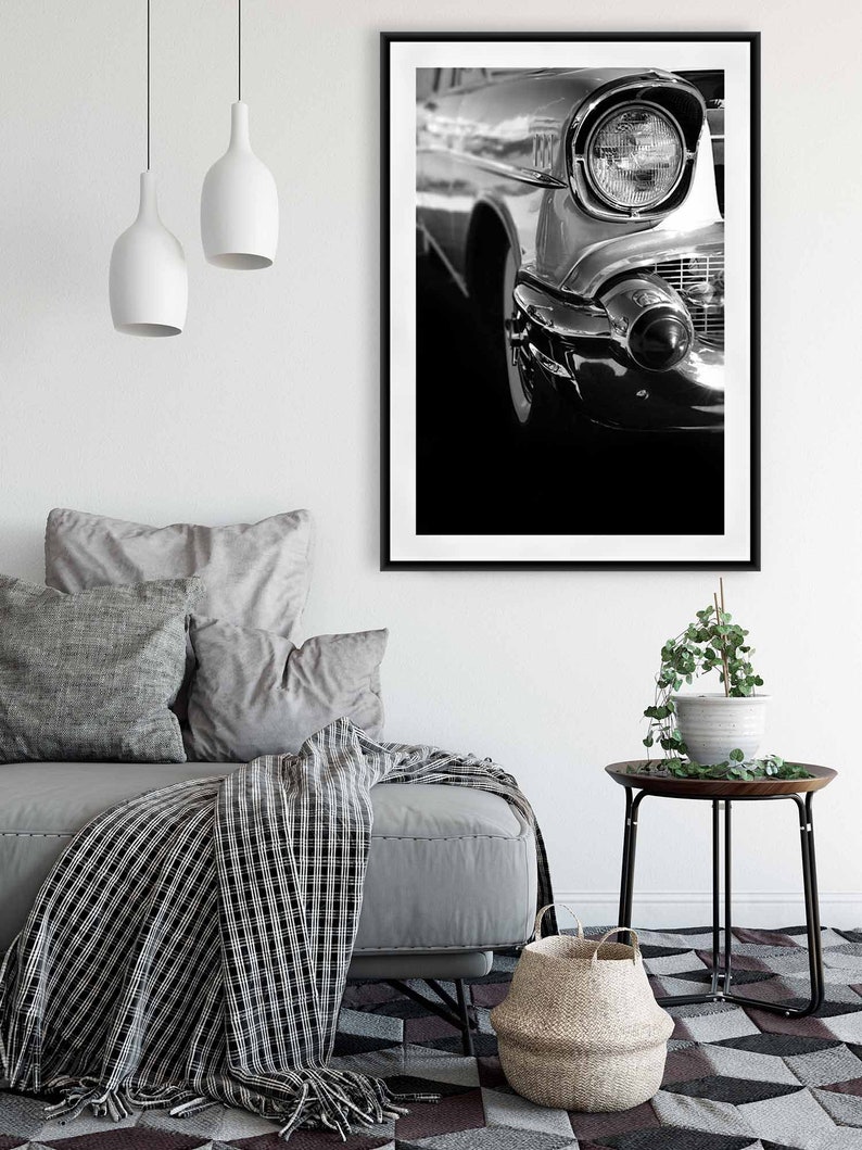 Classic Car Photography, Chevrolet Bel Air, 1950s Wall Art, Auto Art, Black and White, Fine Art Photography, Hot Rod Print image 2