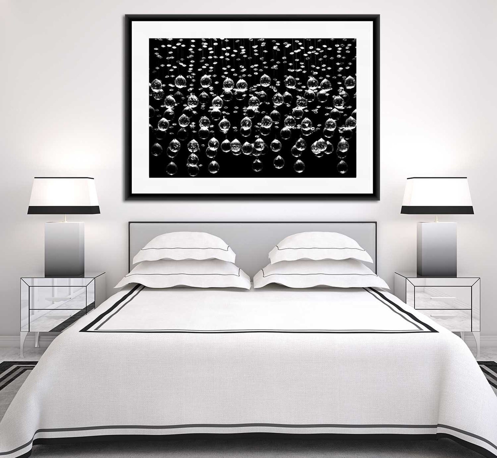 Black and White Bedroom Wall Art Chandelier Wall Art Glam | Etsy