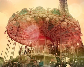 Paris Photography, Carousel, Eiffel Tower Wall Art, Paris Photo, Nursery Wall Art