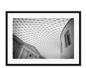 London Print, London Photography, Black and White Fine Art Photography, British Museum, Modern Architecture Photography