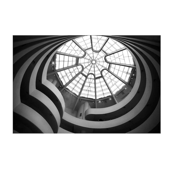 New York Print, Guggenheim Ceiling, Black and White Fine Art Photography, NYC Photography, Abstract Photography, Architecture Print