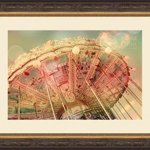 Paris Photography, Gift for Her, Nursery Wall Art, Paris Carousel, Pastel Colors, Pink, Green. Yellow image 2