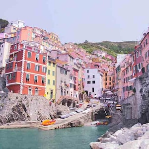 Colorido Ciudad Italia Cool Cuadrado Scenic LONA pared arte grande impresión de foto