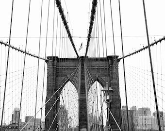 Brooklyn Bridge Print, New York City Print, Black and White Fine Art Photography, Brooklyn Bridge Art, NYC Wall Art, NYC Print