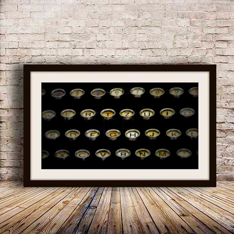 Typewriter Key Art Vintage Wall Art Typewriter Art Home Etsy