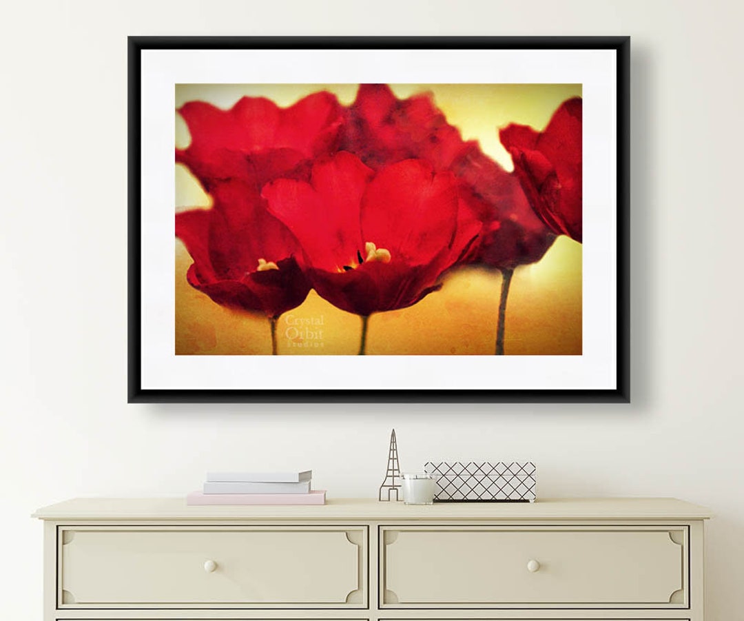Flower Wall Art, Red Flower Photography, Botanical Print, Flower Art ...