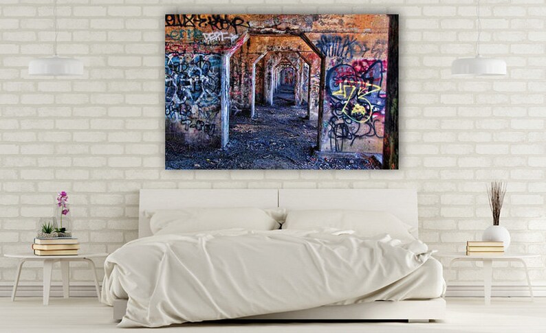 Large Canvas Wall Art Street Photography Urban Decor Graffiti Art Canvas Graffiti Print