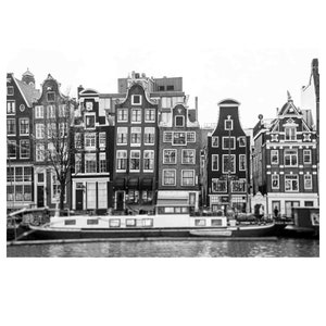 Amsterdam Print, Black and White, Amsterdam Wall Art, Travel Photography, Amsterdam Canal
