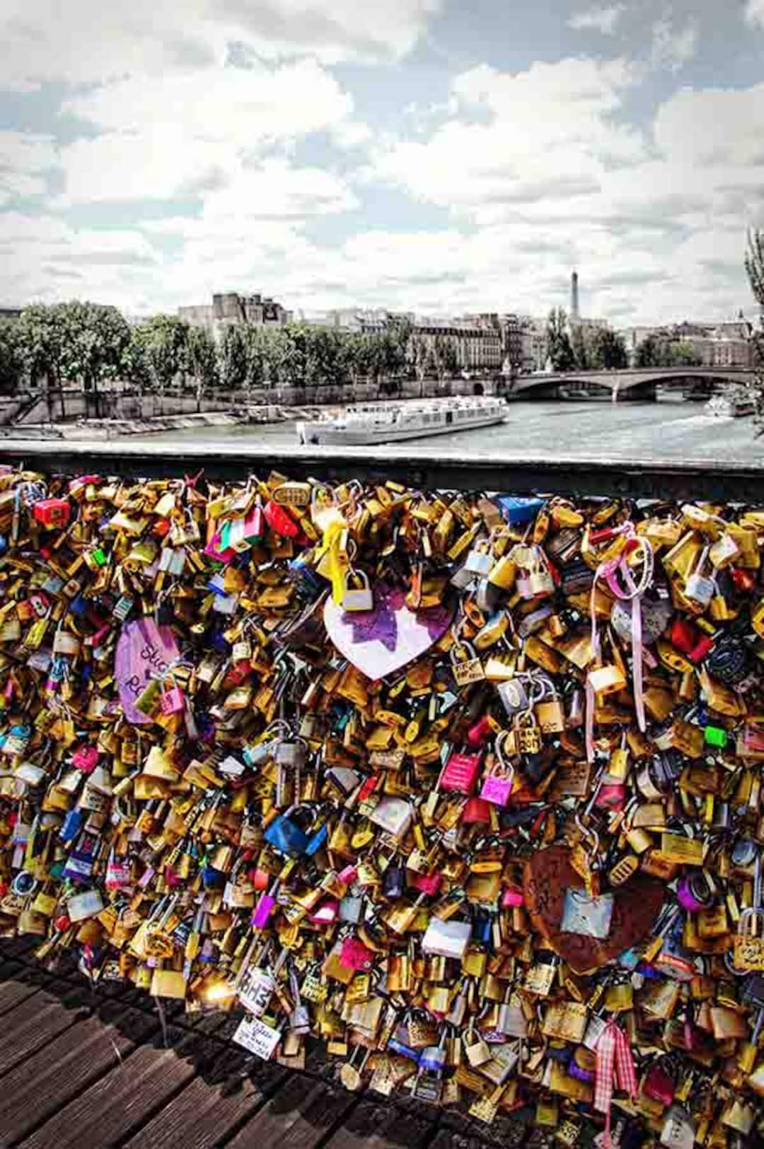 Paris Love Locks Bridge, Paris Photography, Paris Print, Pont Des Arts, Colorful Wall Art Etsy