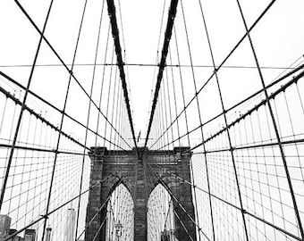 Brooklyn Bridge Photograph, New York City Print, Black and White Fine Art Photography, Brooklyn Bridge Print, NYC Photography, NYC Print
