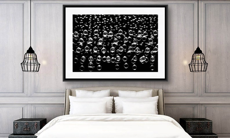 Black and White Bedroom Wall Art Chandelier Wall Art Glam | Etsy