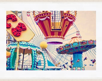 Nursery Wall Art, Nursery Print, Carnival Photography, Carousel Art, Gender-neutral Print