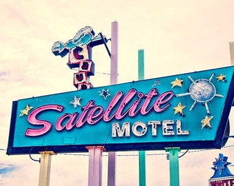 Nursery Wall Art, Jersey Shore Print, Vintage Motel Sign, Retro Modern, Travel Photography