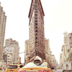 New York City Print, Flatiron Building, Yellow Taxi, NYC Wall Art, NYC ...