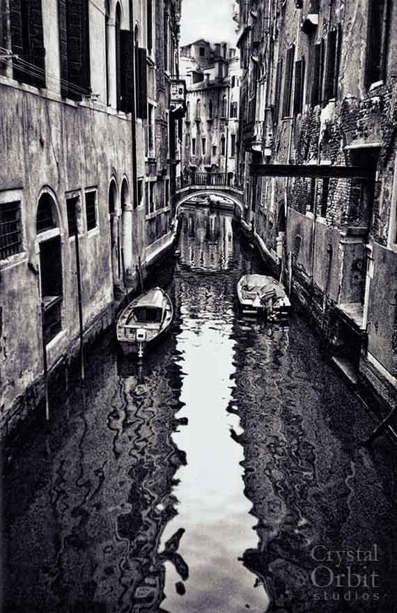 Venice Photography, Canal, Boats, Italian Decor, Black and White Photography, Home Decor, Romantic Wall Art, Fine Art Photography, Canvas