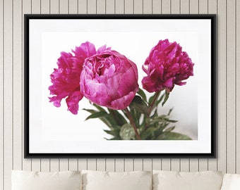 Peony Print, Flower Photography, Gift for Her, Floral Wall Art, Cottage Chic Wall Art, Pink Bedroom Wall Art