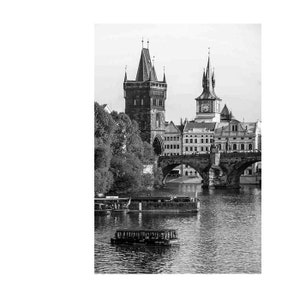 Prague Photography, Prague Print, Charles Bridge, Black and White Fine Art Photography, Gothic Wall Art, Travel Print