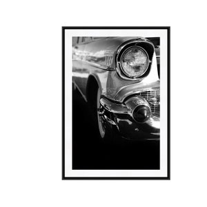 Classic Car Photography, Chevrolet Bel Air, 1950s Wall Art, Auto Art, Black and White, Fine Art Photography, Hot Rod Print image 4