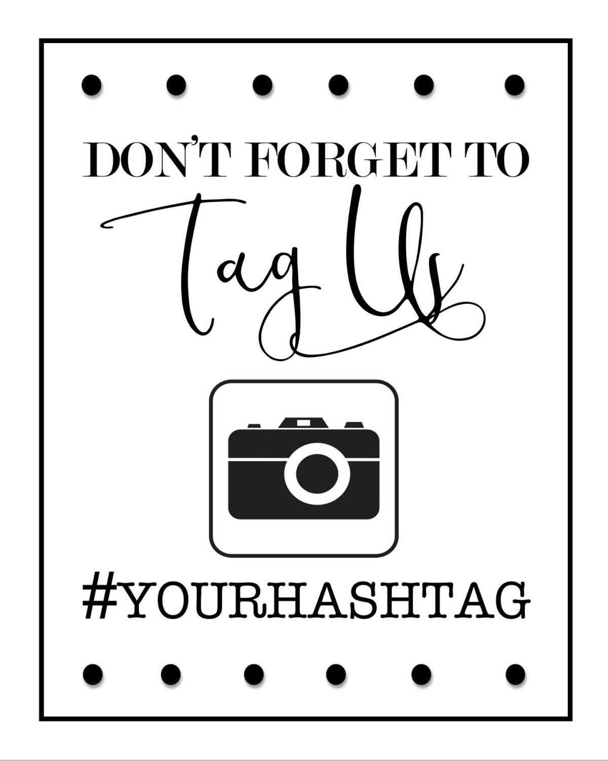 Don T Forget To Tag Us Instagram Social Media Hashtag Etsy