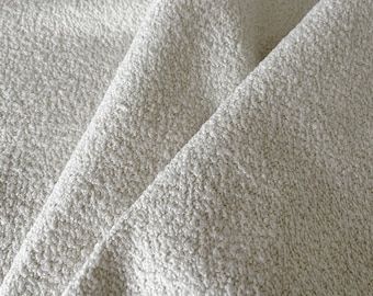 SAMPLE SWATCH - Light Weight Bouclé Upholstery Fabric -bone - cloud fabric - ottoman fabric