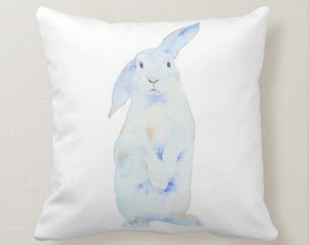 Charcoal Drawings Custom Portraits and Farmhouse Easter Watercolor Deer Pillow