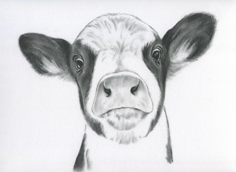 koe staand decor van de boerderij originele kunst van de koe | etsy