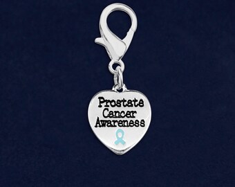 Prostate Cancer Awareness Heart Hanging Charm