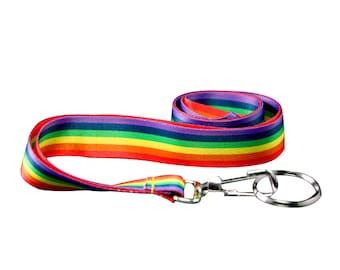 Rainbow Flag Striped Lanyards, Badge Holders in Bulk for PRIDE Parades & Events, Fundraising - Bulk Quantities Available