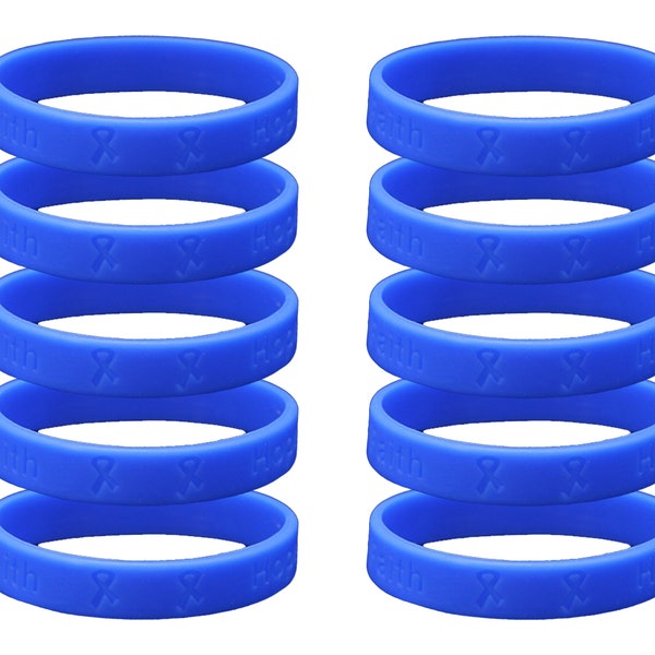 Periwinkle Silicone Bracelet Wristbands for Stomach Cancer, Esophageal Cancer, Anorexia/Bulimia Awareness, Fundraising - Bulk Quantities