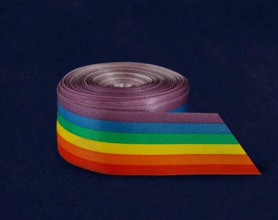 Nastro arcobaleno a strisce di raso da 20 metri tagliato su misura per  eventi LGBTQ / Gay Pride, borse regalo, matrimoni bobina da 20 yard -   Italia