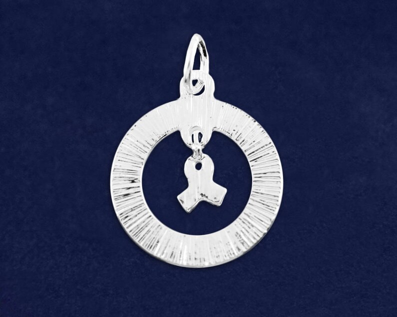 C-126-12PC 10 Charms 10 Prostate Cancer Circle Charms in a Bag