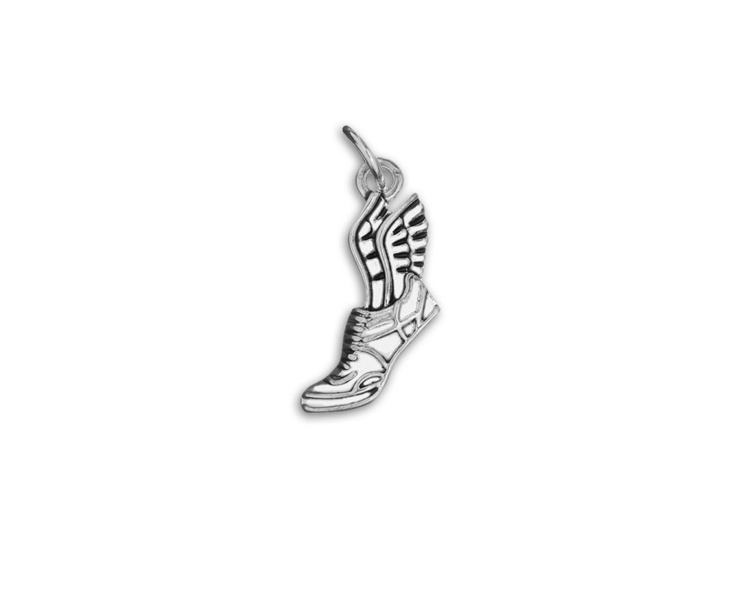 Silver Winged Foot Charms for Track, High School and College Sports