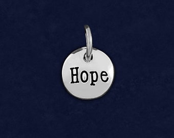 Silver Hope Circle Charm for Jewelry Making - Bulk Quantities Available