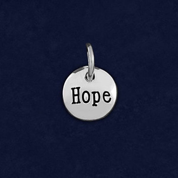 Silver Hope Circle Charm for Jewelry Making - Bulk Quantities Available