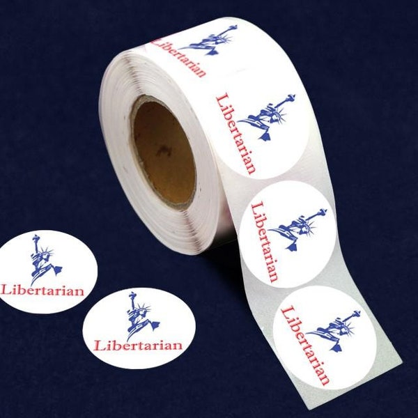 250 Statue of Liberty Libertarian Stickers (250 Stickers/Roll)